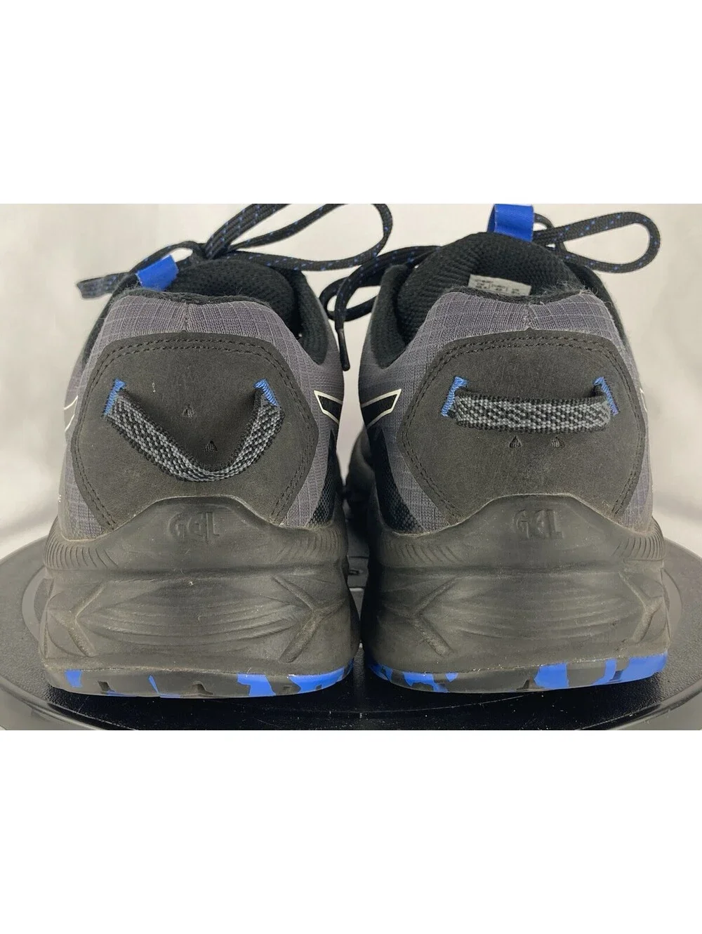 Men’s Size 8.5 ASICS GEL Venture 10 Grey Black Blue Trail Running Shoes 1011B967